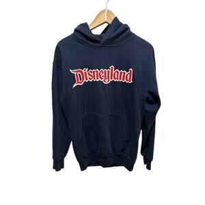 Vintage Disney Disneyland hoodie sweatshirt hooded blue w red logo sz Small